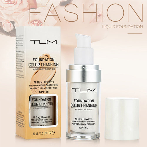 TLM Cosmetic Color Changing Liquid Face Foundation Makeup Change To Your Skin Blending base Maquillaje Profesional TSLM1