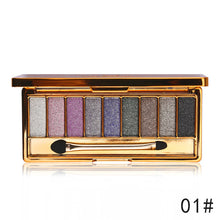 Load image into Gallery viewer, Professional Eye Shadow Pallete Makeup 9 Colors Diamond Bright Glitter Shiny Eyeshadow Make Up Palette Waterproof With Brush