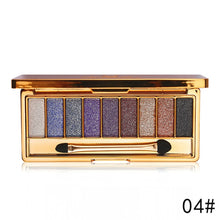 Load image into Gallery viewer, Professional Eye Shadow Pallete Makeup 9 Colors Diamond Bright Glitter Shiny Eyeshadow Make Up Palette Waterproof With Brush