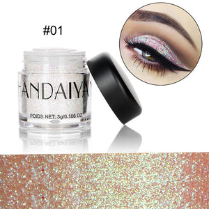 HANDAIYAN Holographic Glitter Sequins Eye Shadow + Eye Prime Shimmer Diamond Face Body Shiny Skin Festival Makeup TSLM1