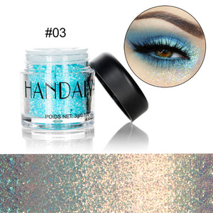 HANDAIYAN Holographic Glitter Sequins Eye Shadow + Eye Prime Shimmer Diamond Face Body Shiny Skin Festival Makeup TSLM1