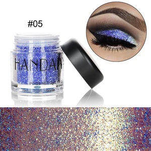 HANDAIYAN Holographic Glitter Sequins Eye Shadow + Eye Prime Shimmer Diamond Face Body Shiny Skin Festival Makeup TSLM1