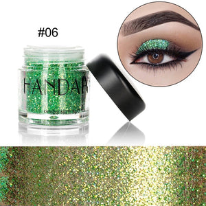 HANDAIYAN Holographic Glitter Sequins Eye Shadow + Eye Prime Shimmer Diamond Face Body Shiny Skin Festival Makeup TSLM1