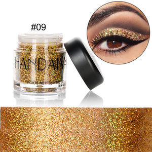 HANDAIYAN Holographic Glitter Sequins Eye Shadow + Eye Prime Shimmer Diamond Face Body Shiny Skin Festival Makeup TSLM1