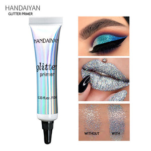 HANDAIYAN Holographic Glitter Sequins Eye Shadow + Eye Prime Shimmer Diamond Face Body Shiny Skin Festival Makeup TSLM1