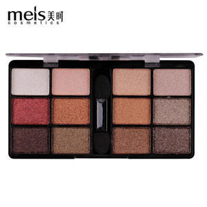 MEIS New Arrival Charming Eyeshadow 12 Color Eye shadow Palette Make up Palette Shimmer Pigmented EyeShadow Powder Fashion Color