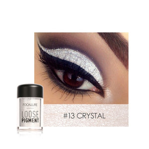 FOCALLURE Glitter Eye Shadow Powder Pigment Easy To Wear Professional Eye Makeup Shimmer Loose Powder Eyeshadow